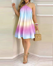 Summer Dress Off-Shoulder Hanging Neck Sleeveless Sexy Dresses Women