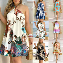 Summer Dress Off-Shoulder Hanging Neck Sleeveless Sexy Dresses Women