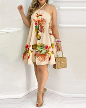 Summer Dress Off-Shoulder Hanging Neck Sleeveless Sexy Dresses Women