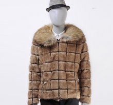 Men's Luxury Faux Fox Fur Winter Jacket