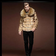 Men's Luxury Faux Fox Fur Winter Jacket