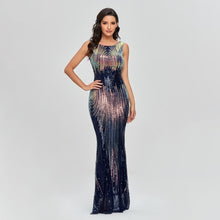 Sleeveless O-neck Evening Party Dress Shinning Sequins Mermaid /8