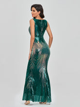 Sleeveless O-neck Evening Party Dress Shinning Sequins Mermaid /8