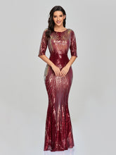 Sleeveless O-neck Evening Party Dress Shinning Sequins Mermaid /8