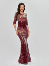 Sleeveless O-neck Evening Party Dress Shinning Sequins Mermaid /8