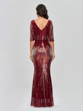 Sleeveless O-neck Evening Party Dress Shinning Sequins Mermaid /8
