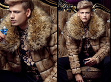 Men's Luxury Faux Fox Fur Winter Jacket