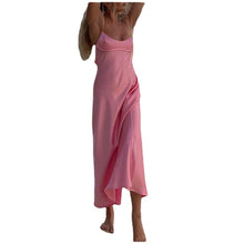 Women Camis Satin Long Dresses Elegant Sleeveless Slip Holiday Party Dresses Sexy Casual Backless Summer Dresses