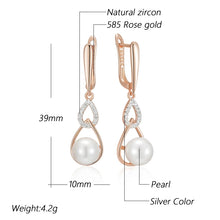 Rose Gold Color Drop English Earrings for Women