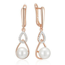 Rose Gold Color Drop English Earrings for Women