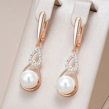 Rose Gold Color Drop English Earrings for Women