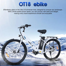 EU Stock New Electric Bicycle 250W 500W Motor 46V 14.4Ah 26 inch Adult City Road Electric Bike Max Speed 25KM/H Commuter Ebike