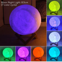 8cm Moon Lamp LED Night Light Battery Powered