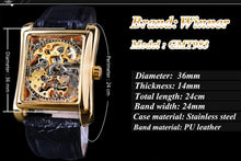 Rectangle Dial Design Golden Men's Watch /3
