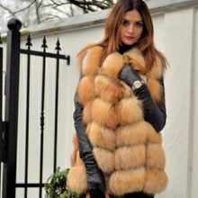 Autumn and winter women's new vest real fox fur