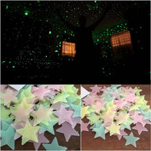 50pcs 3D Stars Glow In The Dark Wall Stickers Luminous Fluorescent